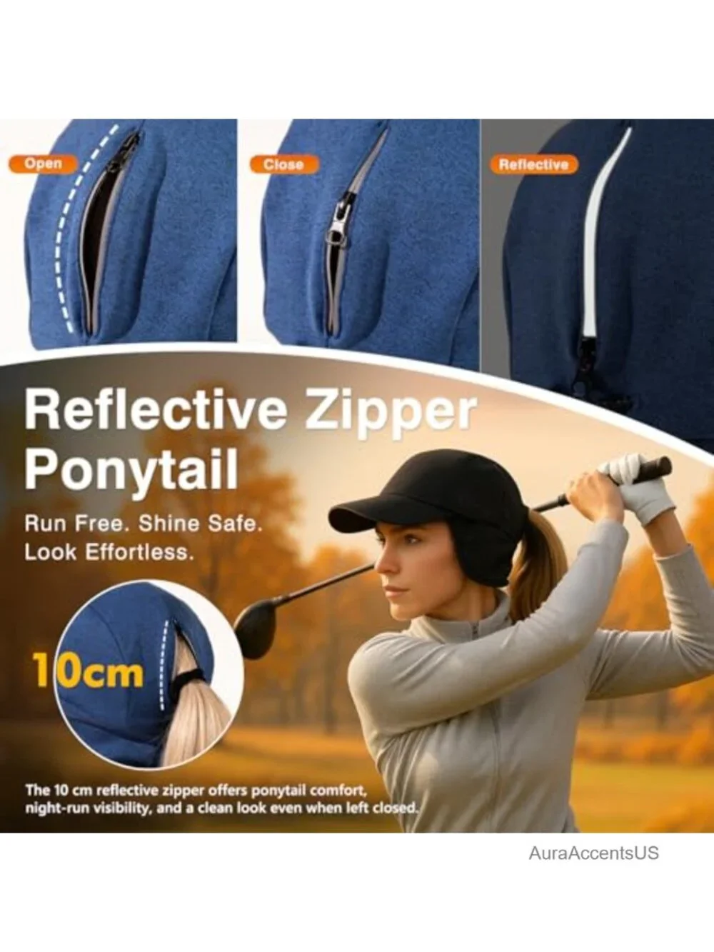 Fleece Ponytail Running Hat with Ear Flaps - Winter Cap for Women